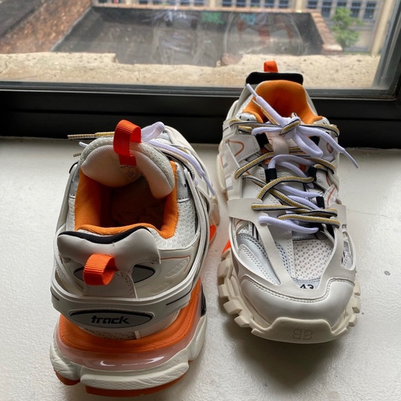 Orange/ Off White Balenciaga Track Sneakers - Picture 3 of 4